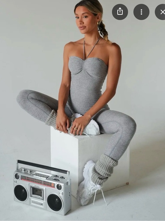 Bombshell Sportswear Pants - Bombshell Sportswear Gray Strapless Jumpsuit